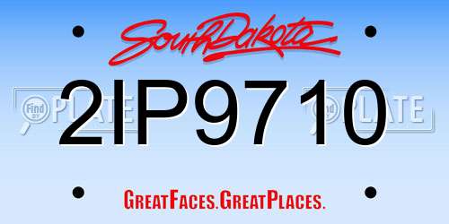 2IP9710 South Dakota License Plate