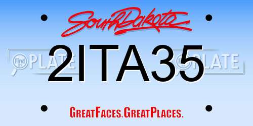 2ITA35 South Dakota License Plate