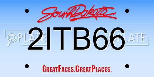 2ITB66 South Dakota License Plate