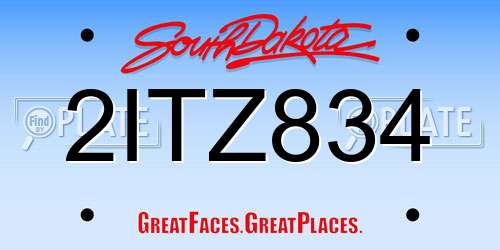 2ITZ834 South Dakota License Plate