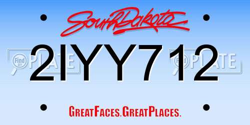 2IYY712 South Dakota License Plate