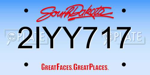 2IYY717 South Dakota License Plate