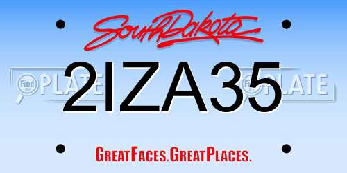 2IZA35 South Dakota License Plate