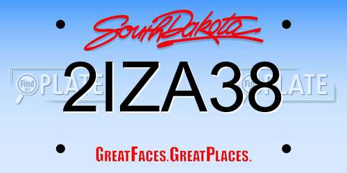 2IZA38 South Dakota License Plate