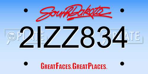 2IZZ834 South Dakota License Plate