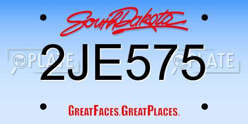 2JE575 South Dakota License Plate