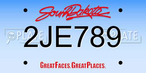 2JE789 South Dakota License Plate