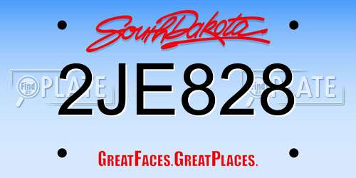 2JE828 South Dakota License Plate