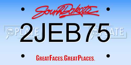 2JEB75 South Dakota License Plate