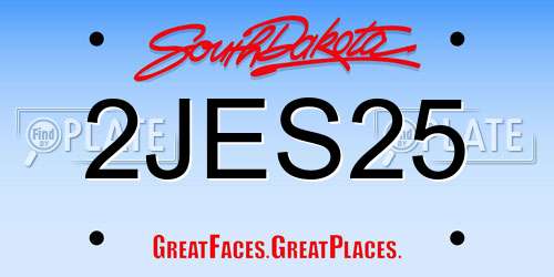 2JES25 South Dakota License Plate