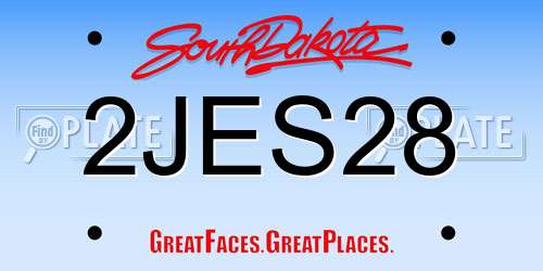 2JES28 South Dakota License Plate