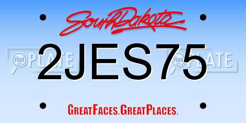 2JES75 South Dakota License Plate