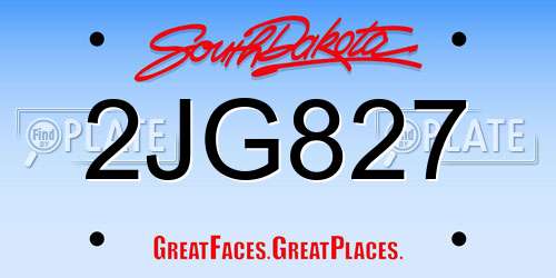 2JG827 South Dakota License Plate