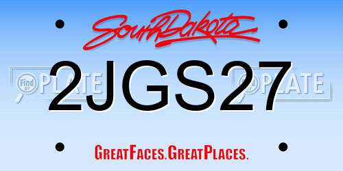 2JGS27 South Dakota License Plate