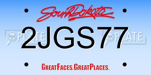 2JGS77 South Dakota License Plate