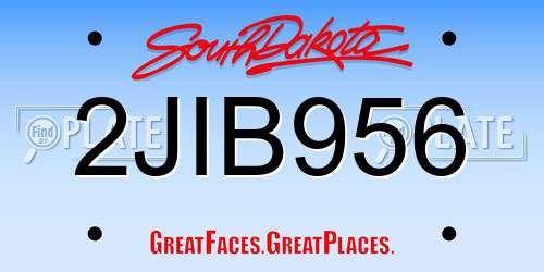 2JIB956 South Dakota License Plate