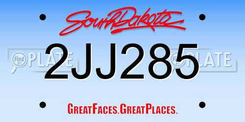 2JJ285 South Dakota License Plate
