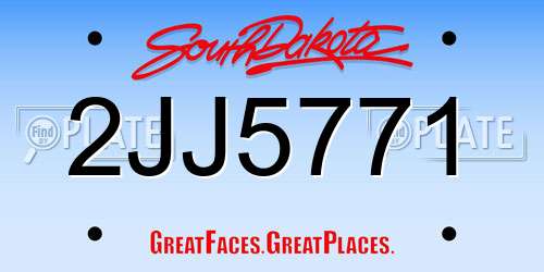2JJ5771 South Dakota License Plate