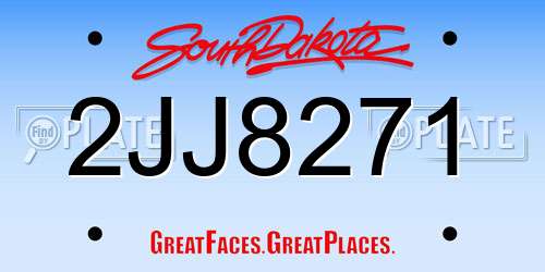 2JJ8271 South Dakota License Plate