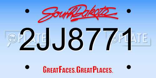 2JJ8771 South Dakota License Plate
