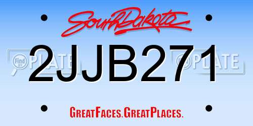2JJB271 South Dakota License Plate
