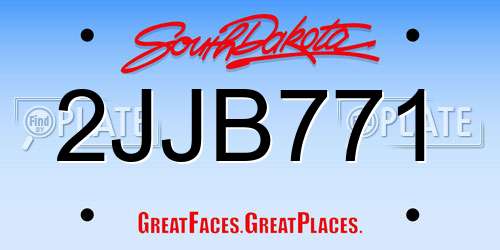 2JJB771 South Dakota License Plate
