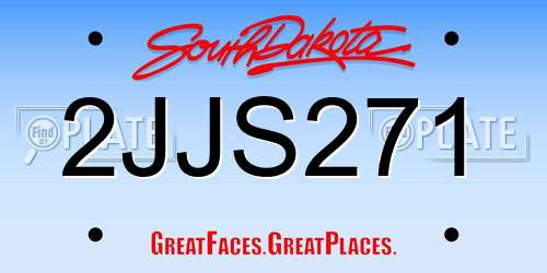 2JJS271 South Dakota License Plate