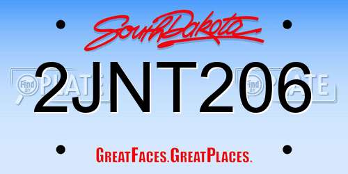 2JNT206 South Dakota License Plate