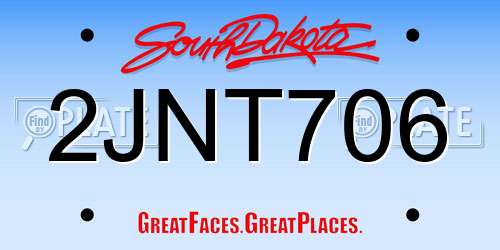 2JNT706 South Dakota License Plate