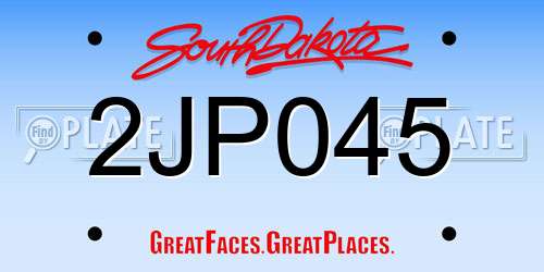 2JP045 South Dakota License Plate