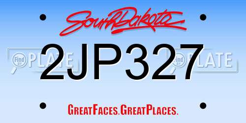 2JP327 South Dakota License Plate