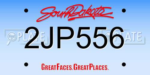 2JP556 South Dakota License Plate