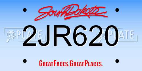 2JR620 South Dakota License Plate