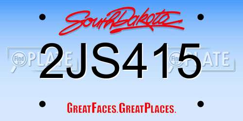 2JS415 South Dakota License Plate