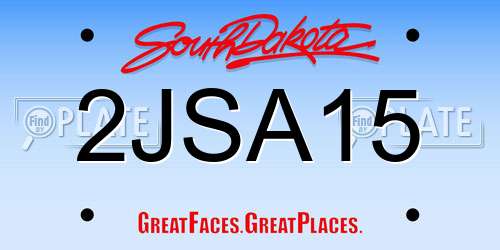 2JSA15 South Dakota License Plate