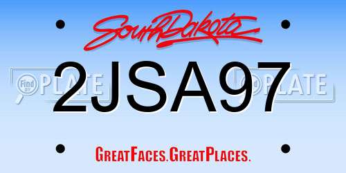 2JSA97 South Dakota License Plate