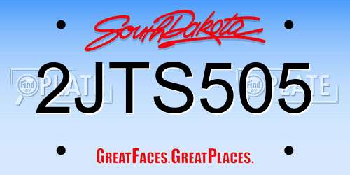 2JTS505 South Dakota License Plate