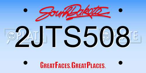 2JTS508 South Dakota License Plate