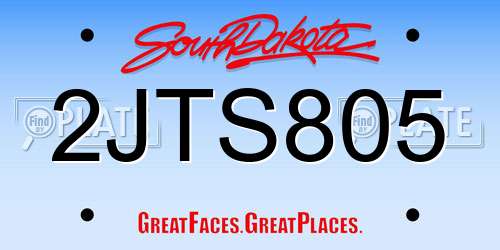 2JTS805 South Dakota License Plate