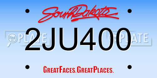 2JU400 South Dakota License Plate