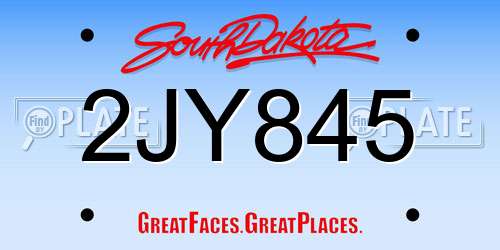 2JY845 South Dakota License Plate