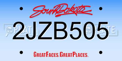 2JZB505 South Dakota License Plate