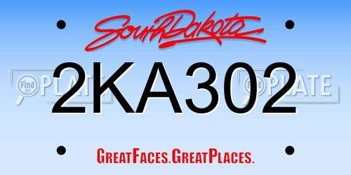 2KA302 South Dakota License Plate