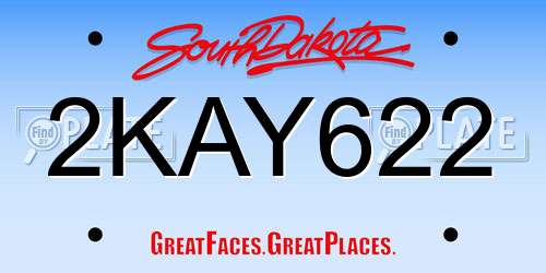2KAY622 South Dakota License Plate