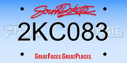2KC083 South Dakota License Plate
