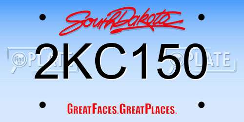 2KC150 South Dakota License Plate