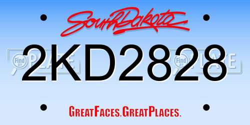 2KD2828 South Dakota License Plate