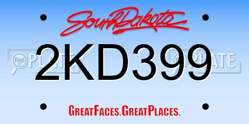 2KD399 South Dakota License Plate