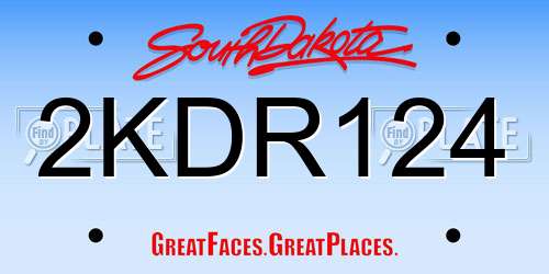 2KDR124 South Dakota License Plate
