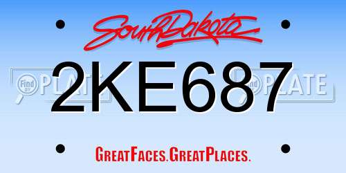 2KE687 South Dakota License Plate